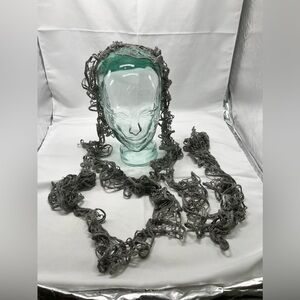 Handcrafted Gray Crochet Scarf